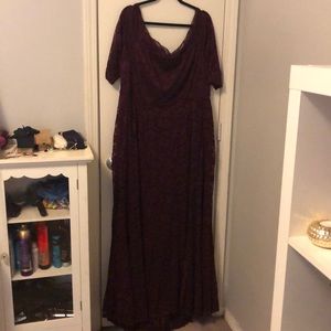 Torrid burgundy lace trumpet gown